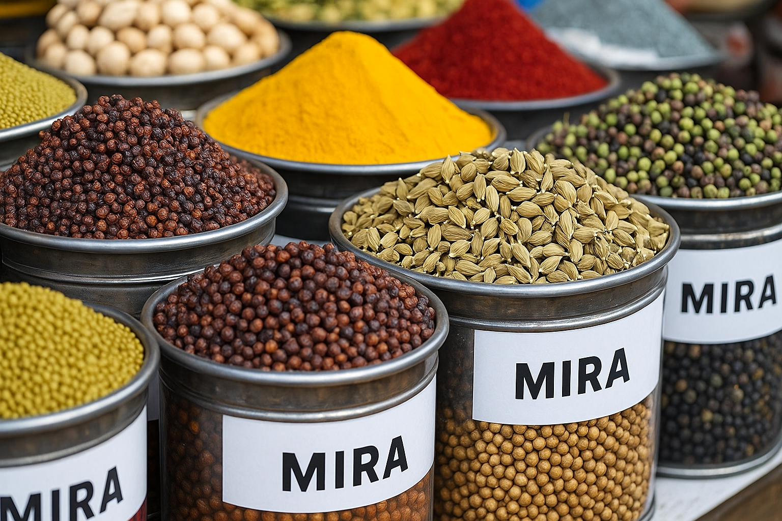 Colorful spice market display